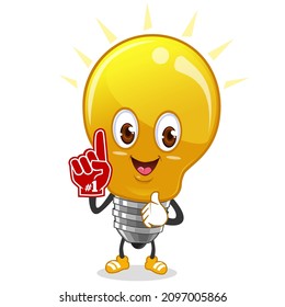 dibujos animados de mascota de lámpara en vector