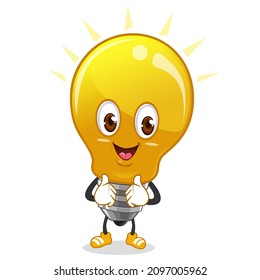 lamp mascot cartoon in vector
