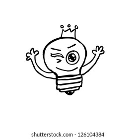 lamp mascot with crown