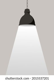 lamp in the middle of the room background.Eps 10 vector.