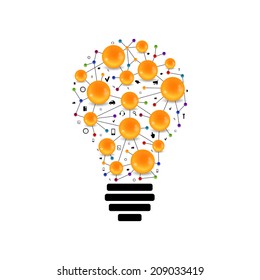 lamp with  molecule inside a creative idea
