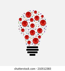 lamp with  molecule inside a creative idea