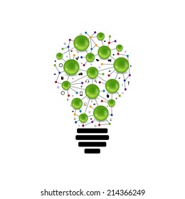 lamp with  molecule inside a creative idea