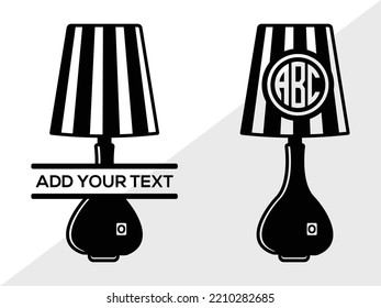 Lamp Monogram SVG Printable Vector Illustration
