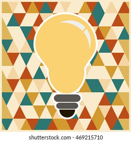 Lamp and mosaic ornament background retro vintage design cover vector illustration