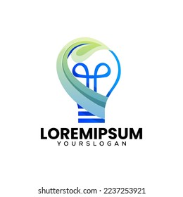lamp natural colorful gradient logo design 