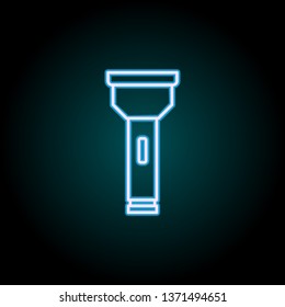 lamp neon icon. Elements of Camping set. Simple icon for websites, web design, mobile app, info graphics on dark gradient background