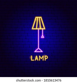 Lamp Neon Label. Vector Illustration of Light Promotion.