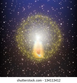 lamp in the night sky