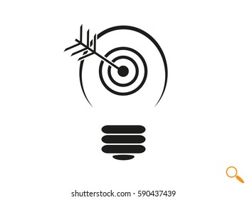 lamp, objective target, icon, vector illustration eps10