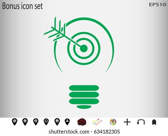 lamp, objective target, icon, vector illustration eps10