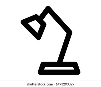 lamp office line icon - vector