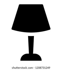 
A lamp often found on side table of bead, night lamp icon 
