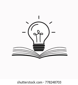 The lamp on the book