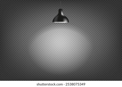 Luz sobre fundo escuro. efeito de vetor 3d isolado em plano de fundo transparente