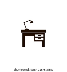 lamp on desk icon. flat design
