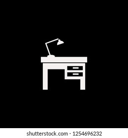 lamp on desk vector icon. flat lamp on desk design. lamp on desk illustration for graphic 