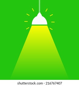 lamp on green wall