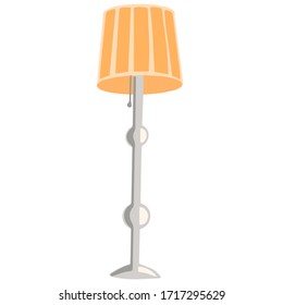 Lamp on a long stand. The lamp in the room. Interior item - lamp