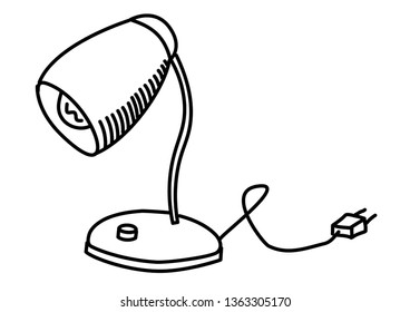 Lamp on the table. Vector illustration