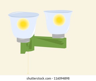 The lamp on the wall, vector illustration
