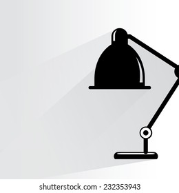 lamp on white background, flat and shadow theme