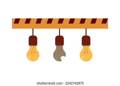 lamp with one broken bulb