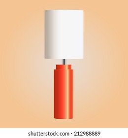 Lamp with orange base. Floor lamp .