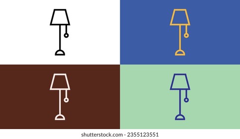 Lamp outline icon for web and mobile