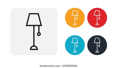 Lamp outline icon for web and mobile