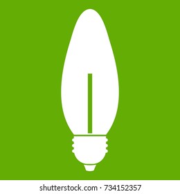 Lamp oval shape icon white isolated on green background. Vector illustration