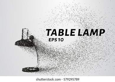 Lamp of the particles. Table lamp consists of circles and points. Vector illustration.