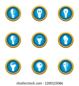 Lamp of the past icons set. Flat set of 9 lamp of the past vector icons for web isolated on white background