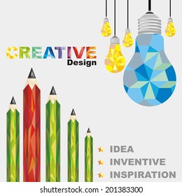 lamp and pencil creative Abstract, geometric backgrounds.