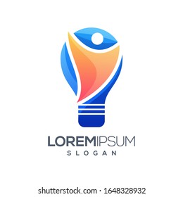 lamp people gradient logo design