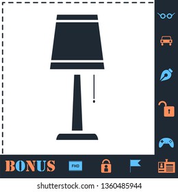 Lamp. Perfect icon with bonus simple icons