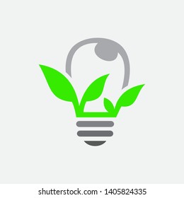 lamp and plant logo design