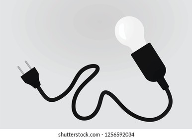 Lamp and plug. vector illustration