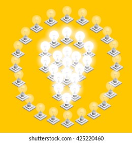 Lamp plugged in. Vector illustration