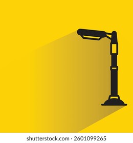 lamp pole icon with shadow yellow background