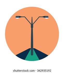 Lamp Post Colored Vector Illustration 