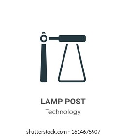 Lamp Post Glyph Icon Vector On White Background. Flat Vector Lamp Post Icon Symbol Sign From Modern Technology Collection For Mobile Concept And Web Apps Design.