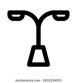 Lamp post icon. Editable line icon. Professional and modern outline icon vector illustration featuring a sleek street light pole in a clean design.