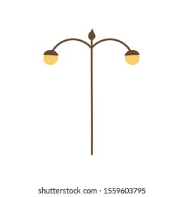lamp post street light icon on white background vector illustration