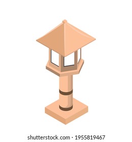 lamp post traditional isometric isolated