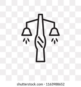Lamp post vector icon isolated on transparent background, Lamp post logo concept