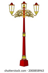 lamp post vector illustration,
isolated on white background.top view