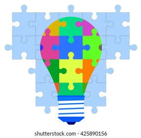 lamp with puzzles icon