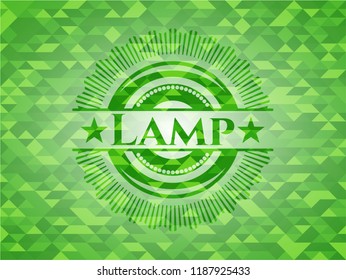 Lamp realistic green mosaic emblem