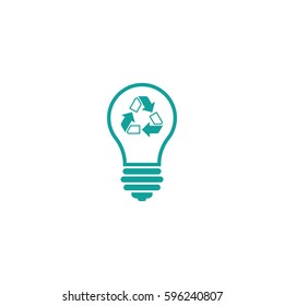 lamp recycle icon on white background